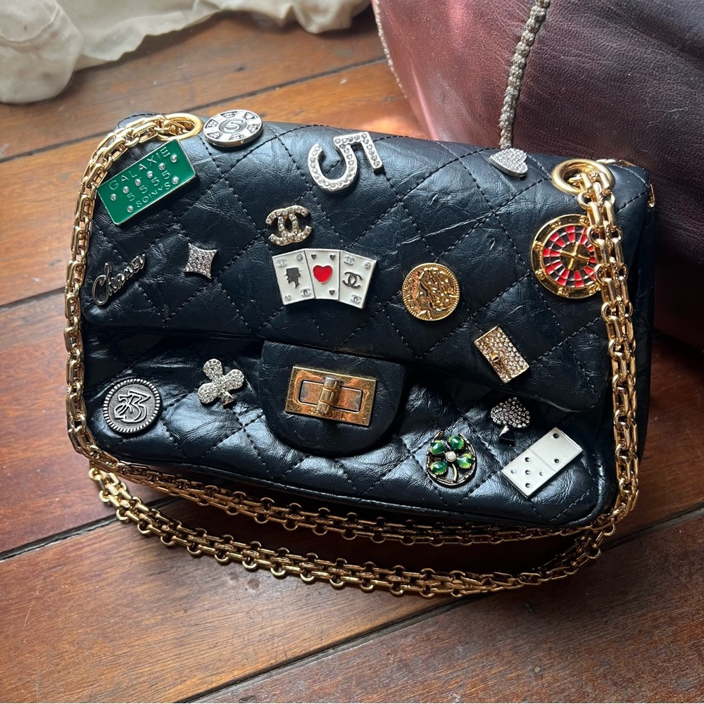 Rare CHANEL Casino Charm Black Quilted Bag with Gold Chain - Picture 2 of 16